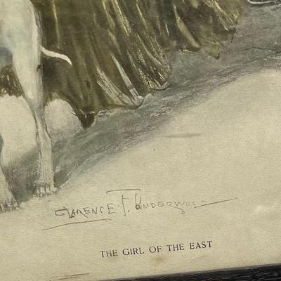 Clarence F. Underwood Lithograph "The Girl of the East"