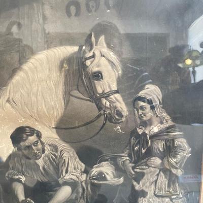 John Frederick Herring Sr. Feeding The Horse Engraving