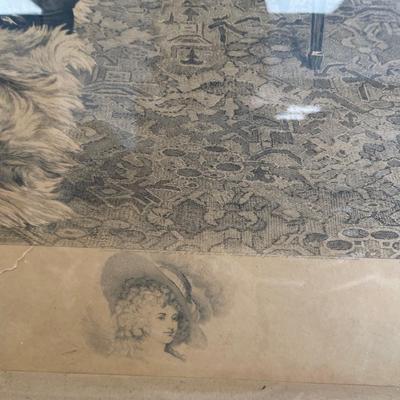 Antique Original Lithograph "After Dinning Rest Awhile" by Walter Dendy Sadler