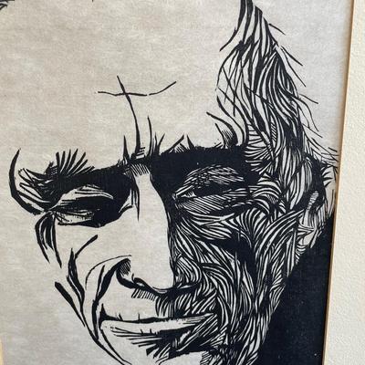 Artist Signed Bertrand Russell (1872-1970) Lithograph Face Portrait A British Philosopher