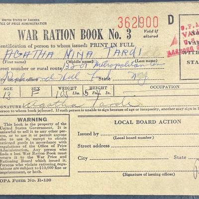 WWII War Ration Book w/ Stamp