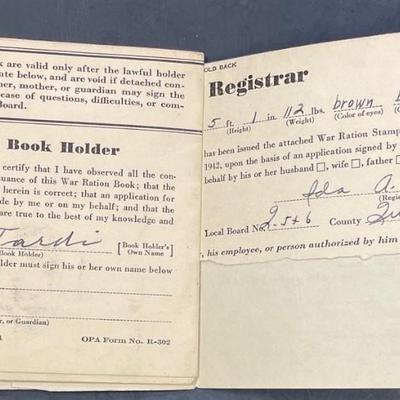 WWII War Ration Book w/ Stamp