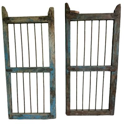Pair of Heavy Wood & Metal Doors