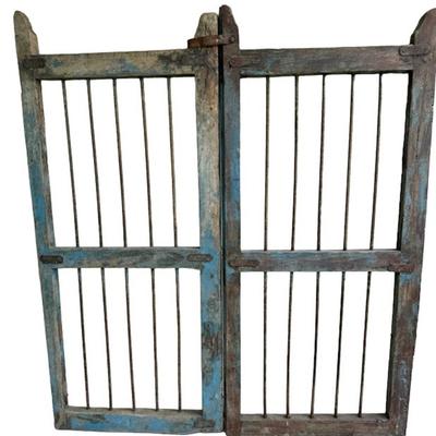 Pair of Heavy Wood & Metal Doors
