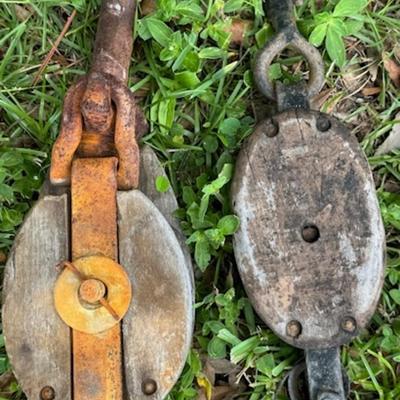 Pair of Vintage Pulleys