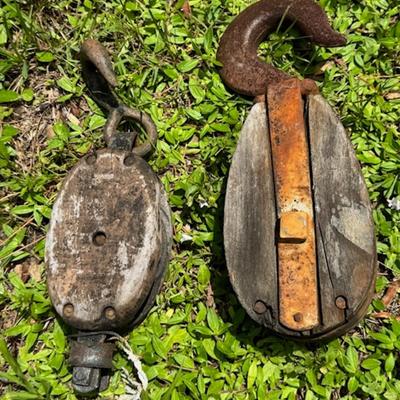Pair of Vintage Pulleys