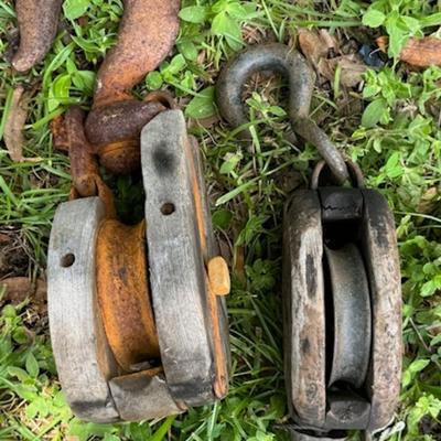 Pair of Vintage Pulleys