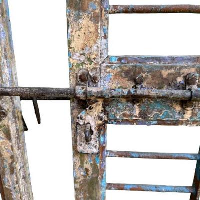 Pair of Heavy Wood and Metal Doors