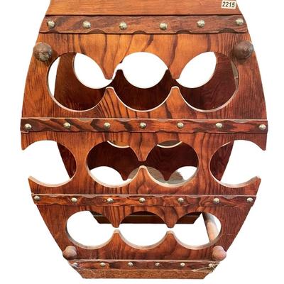 Vintage wood wine barrel rack