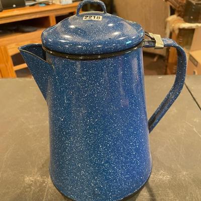 Enamel blue coffee pot