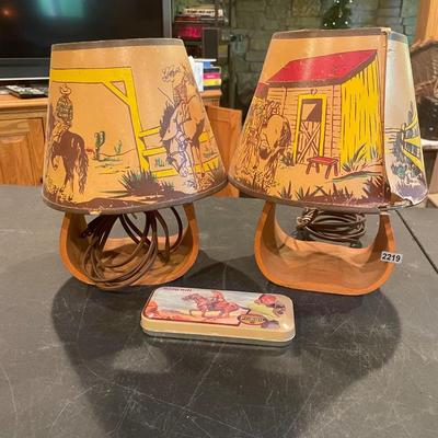 Cowboy western stirrup lamps