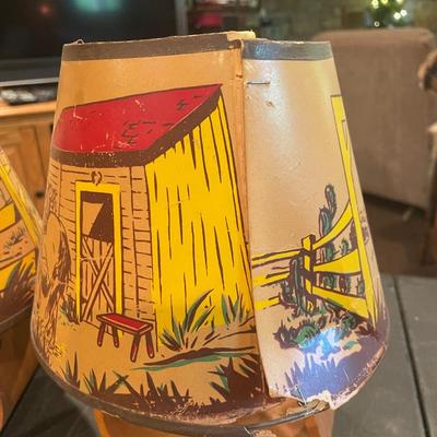 Cowboy western stirrup lamps