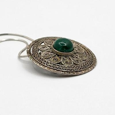 Vintage Filigree Pendant/Brooch + 925 Chain 11gr