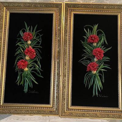 Twin Collage Framed Floral Artwork