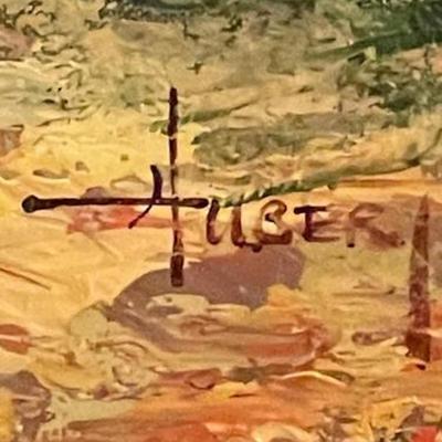 Signed Oil Painting on Canvas Interesting Subject Matter