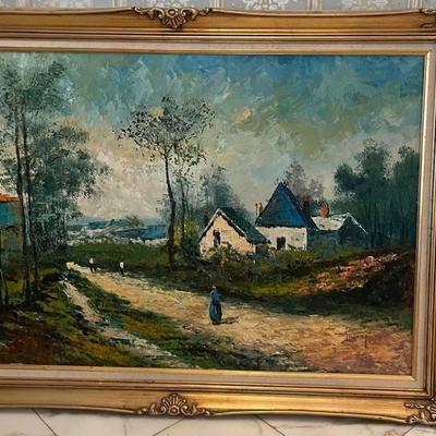 Signed Oil Painting on Canvas Interesting Subject Matter