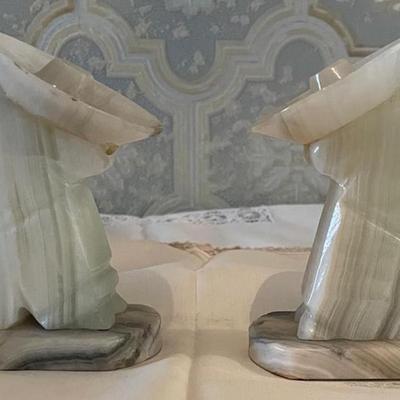 Two Marble Book Ends