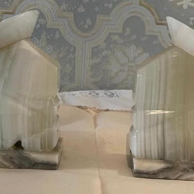 Two Marble Book Ends