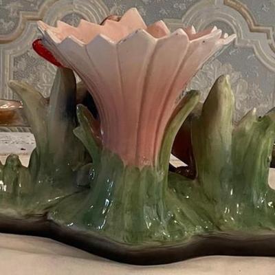 Nice Iridescent Porcelain Pheasant Bud Vase
