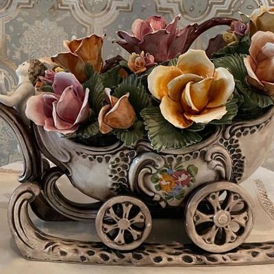 Capodimonte Floral Vase on Wheel