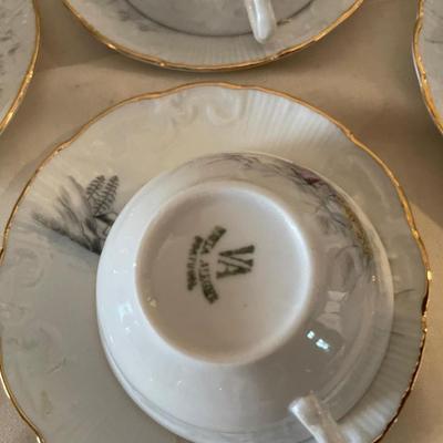 Vista Aleged Portugal Tea Cups/Saucers, Creamer/Sugar Pot Set