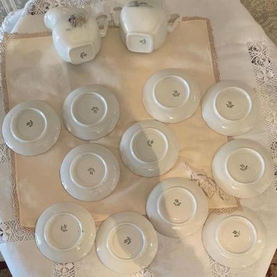 Vista Aleged Portugal Tea Cups/Saucers, Creamer/Sugar Pot Set