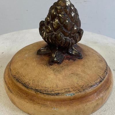 French Hand Painted Tole Urn with Cover