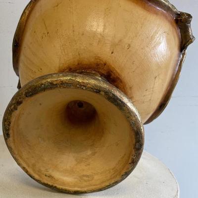 French Hand Painted Tole Urn with Cover