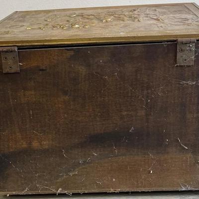 Vintage Brass Wood Box