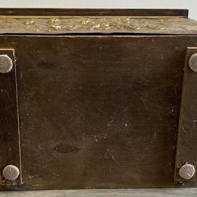 Vintage Brass Wood Box