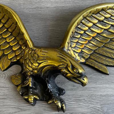 Gold Brass Eagle Wall Mount, Japanese Made