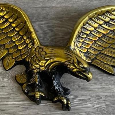 Gold Brass Eagle Wall Mount, Japanese Made