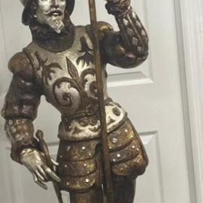 Vintage Tall Conquistador Figurine Lamp