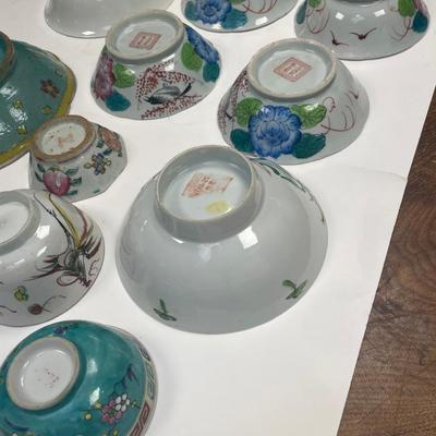 12 Antique Chinese Collectible Porcelain Dishes