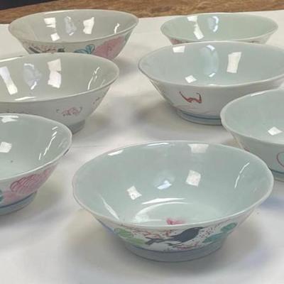 7 Antique Chinese Collectible Porcelain Dishes