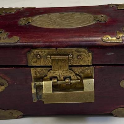 Two Chinese Rose Wood Jade Jewelry Boxes