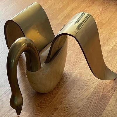 Heavy Brass Swan Art Deco Base