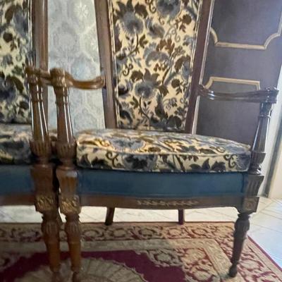 Twin Victorian Style Arm Chairs
