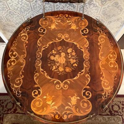 Inland Wood Marquetry Liquor Bar/Coffee Trolly