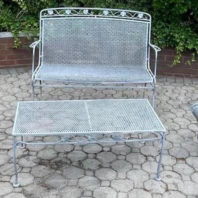 Outdoor Wrought Iron Chairs w/ Table