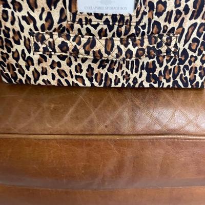 Two Leopard Style Cotton Pillow Cases w/ Container Box