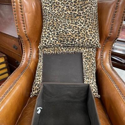 Two Leopard Style Cotton Pillow Cases w/ Container Box