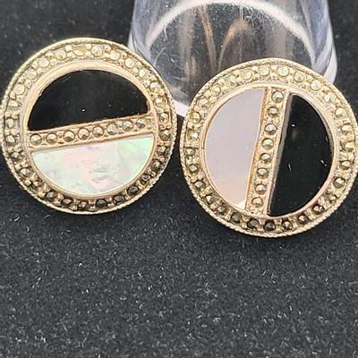Sterling Silver & Marcasite Ring, Earrings 12.1gr