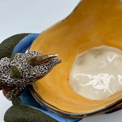 TT TAKITO ~ Hand Painted Porcelain Asian Dragon Centerpiece Bowl
