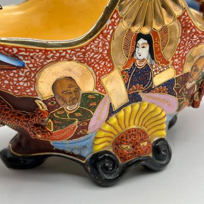 TT TAKITO ~ Hand Painted Porcelain Asian Dragon Centerpiece Bowl