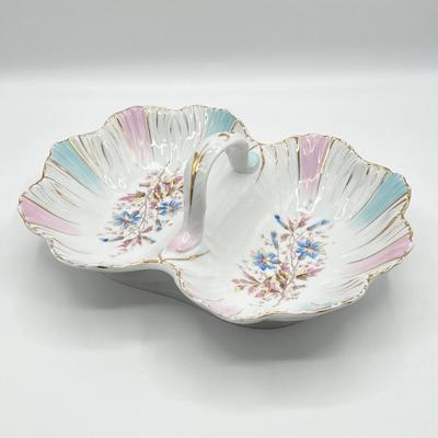 KMP ~ Porcelain Floral Divider Dish