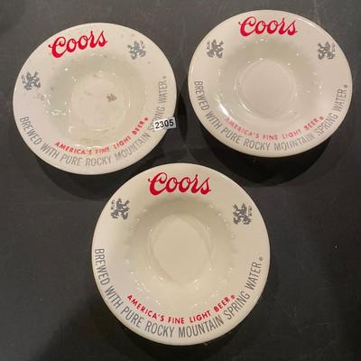 3 coors ashtrays