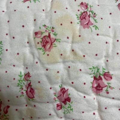 Quilt White with Pink Flowers - Queen Size