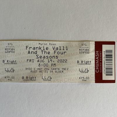 Frankie Valley And The Four Seasons concert ticket