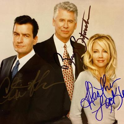 Spin City Charlie Sheen, Heather Locklear, and Barry Bostwick signed photo